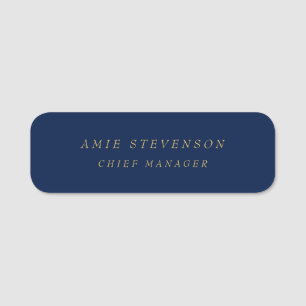Porte-nom Couleurs d'or bleu Professional Classic Plain