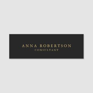 Porte-nom Couleurs d'or noir professionnel minimaliste tenda