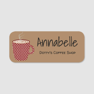 Porte-nom Coupe Red Polka Dot Coffee