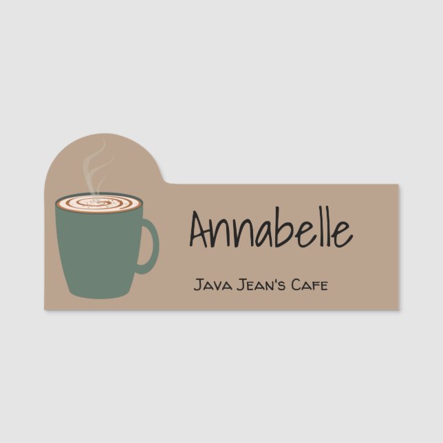 Porte-nom Coupe Turquoise de café (Devant)
