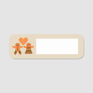 Porte-nom Couple de pain d'épices de Noël