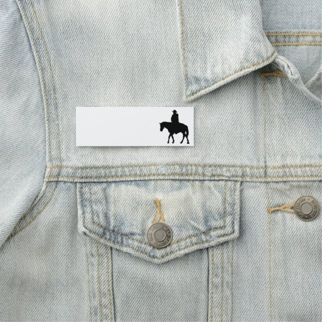 Porte-nom Cowboy Man Riding Horse Western Silhouette (En situation)