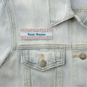 Porte-nom Crayon Pastel Coeur & Fleurs