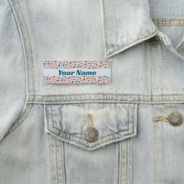 Porte-nom Crayon Pastel Coeur & Fleurs (En situation)