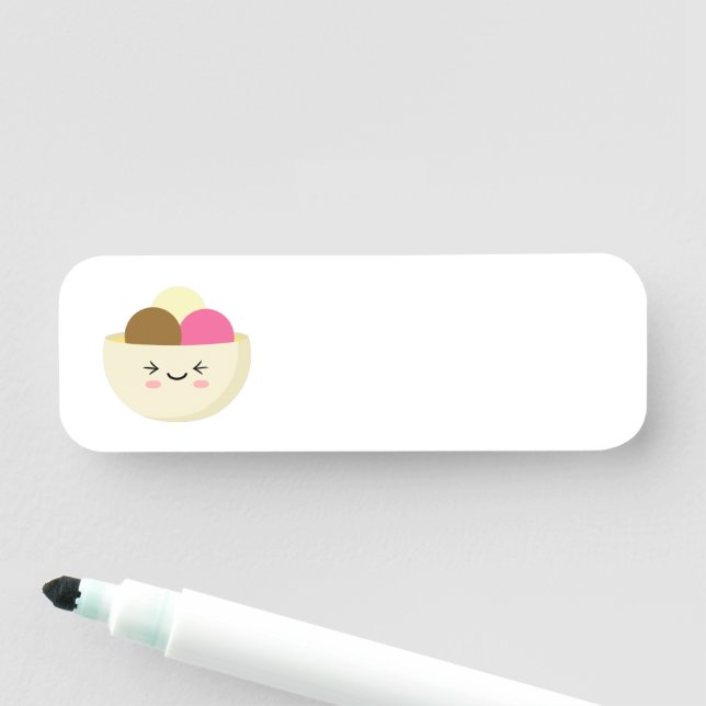 Porte-nom Crème de glace de Kawaii (En situation)