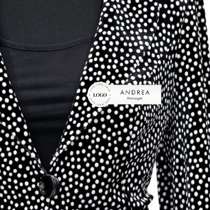 Porte-nom Crème métallique rond Cercle personnalisé Logo d'e