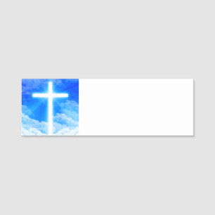 Porte-nom Croix de chrétien personnalisable de Jésus-Chris