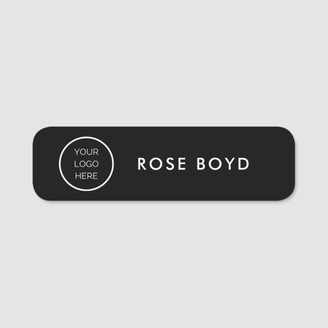Porte-nom Custom Corporate Business Logo Black Employee Name (Devant)