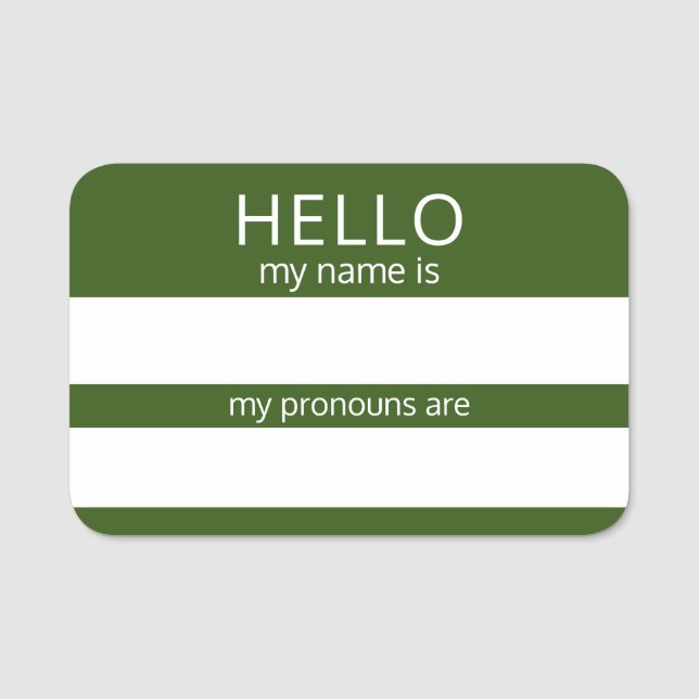 Porte-nom Custom HELLO Mon Nom Pronounouns Est Un Insigne (Devant)