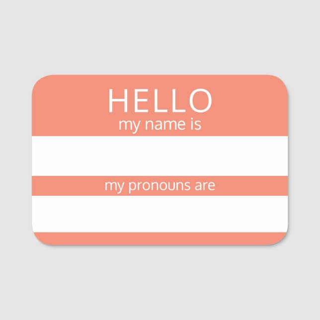 Porte-nom Custom HELLO Mon Nom Pronounouns Est Un Insigne (Devant)