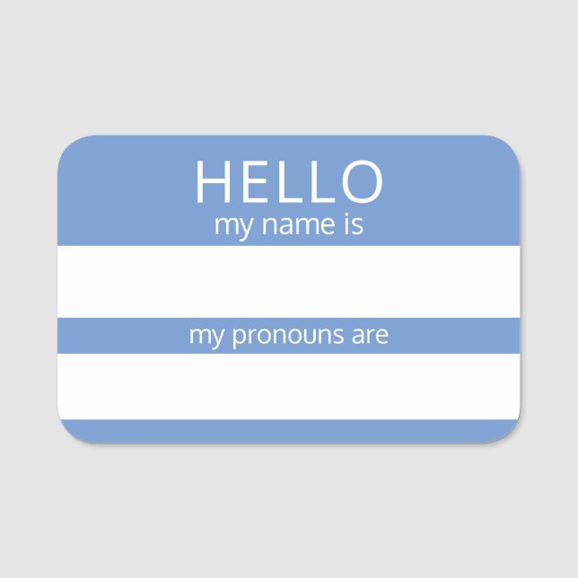 Porte-nom Custom HELLO Mon Nom Pronounouns Est Un Insigne (Devant)