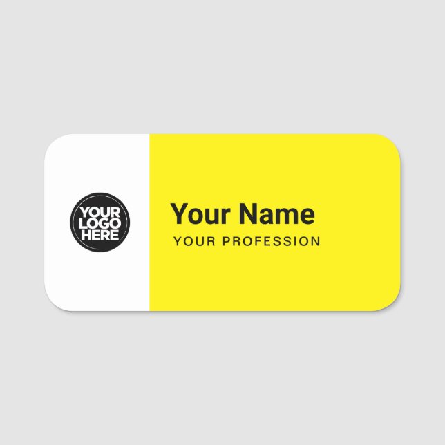 Porte-nom Custom Large Pin Name Tag or Magnetic with Logo (Devant)