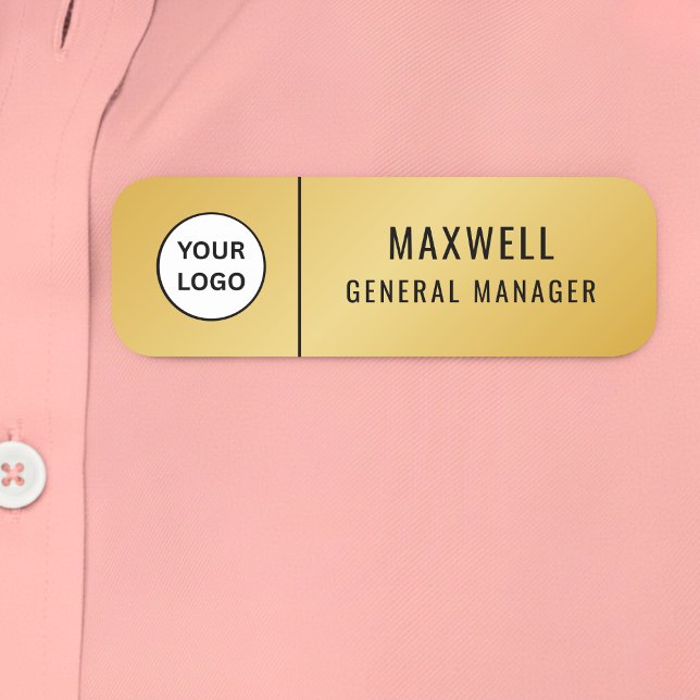 Porte-nom Custom Logo Employee Staff Safety Pin Gold (Créateur téléchargé)