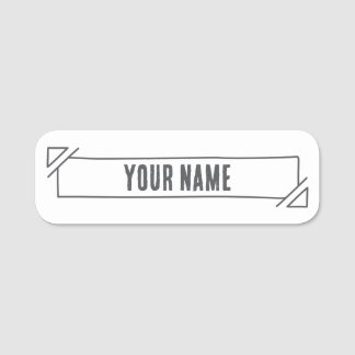 Porte-nom Custom Name Tag – Hand Drawn Banner