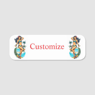 Porte-nom Cute Blackheve Bikini Beach Girl Thunder_Cove