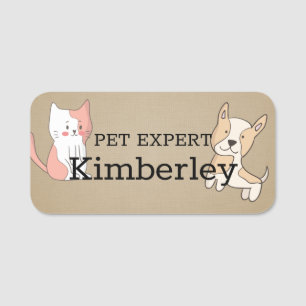 Porte-nom Cute chat et animal de compagnie de chien expert
