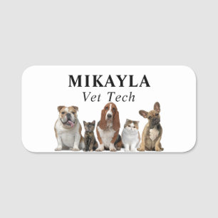 Porte-nom Cute Chats et Chiens Vétérinaire  