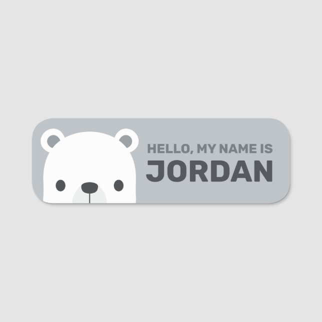 Porte-nom Cute Little Polar Bear (Devant)