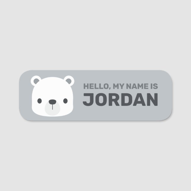 Porte-nom Cute Little Polar Bear (Devant)