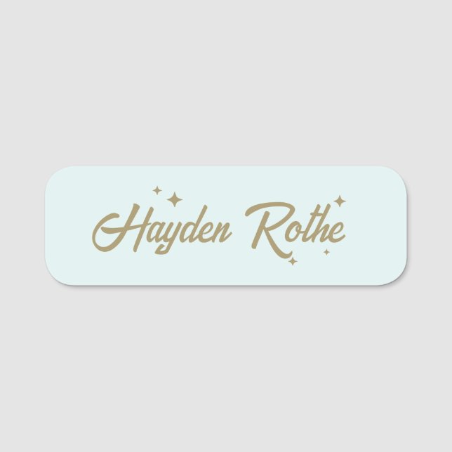 Porte-nom Cute Retro Pastel Blue (Devant)