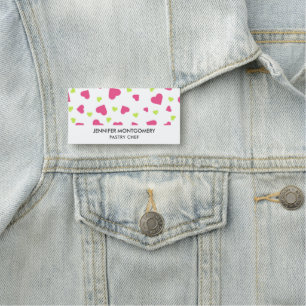 Porte-nom Cute rose et vert Tumbling Hearts Motif