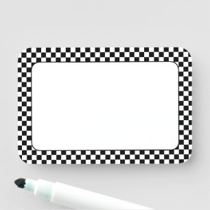 Porte-nom Damier Noir et Blanc 3x2