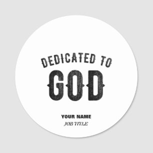 PORTE-NOM DÉDIÉ À DIEU COOL PERSONNALISABLE NOIR TEXTE