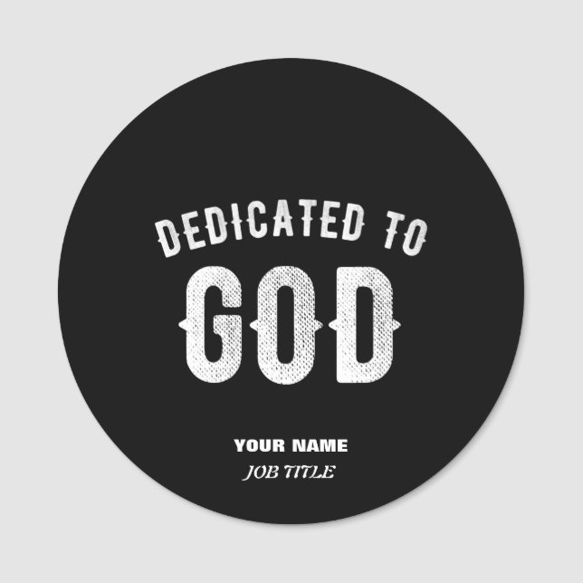 PORTE-NOM DÉDIÉ À DIEU PERSONNALISABLE COOL TEXTE BLANC (Devant)