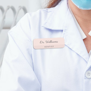 Porte-nom Dentiste Minimaliste Rose
