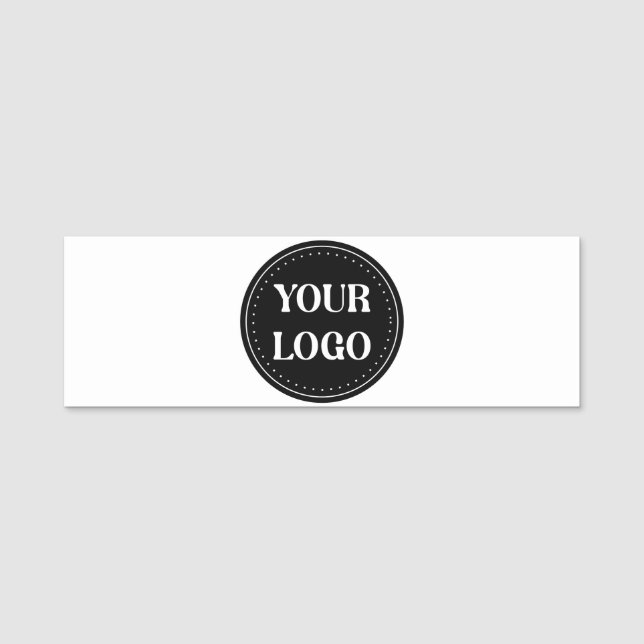 Porte-nom Design de code QR noir élégant | Marque élégante (Devant)