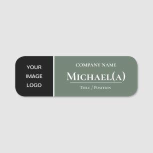 Porte-nom Design Élégant Vert Et Noir : LOGO D'Affaires