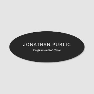 Porte-nom Design minimaliste noir élégant Modèle simple