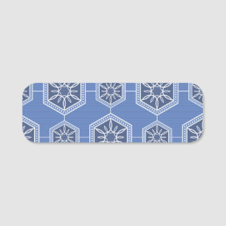 Porte-nom Design Motif ornement bleu