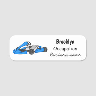 Porte-nom dessin animé de Kart racing