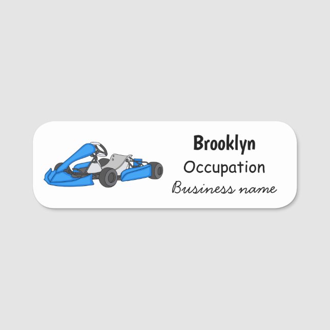 Porte-nom dessin animé de Kart racing (Devant)