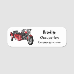 Porte-nom dessin animé de la moto Sidecar
