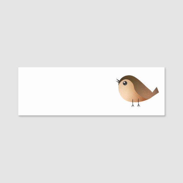Porte-nom Dessin Animé d'Oiseau Moineau (Devant)