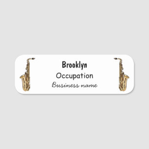 Porte-nom dessin animé saxophone