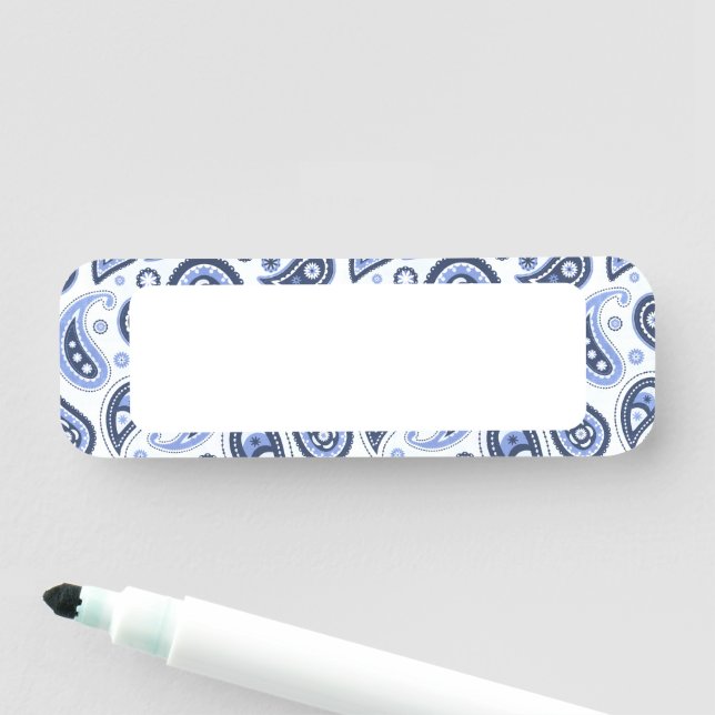 Porte-nom Dessin imprimé paisley floral complexe (En situation)