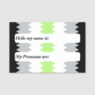 Porte-nom Drapeau de fierté Agender Bohème ZigZag personnali