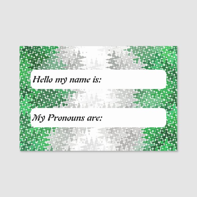 Porte-nom Drapeau de fierté Grayromantique personnalisable B (Devant)