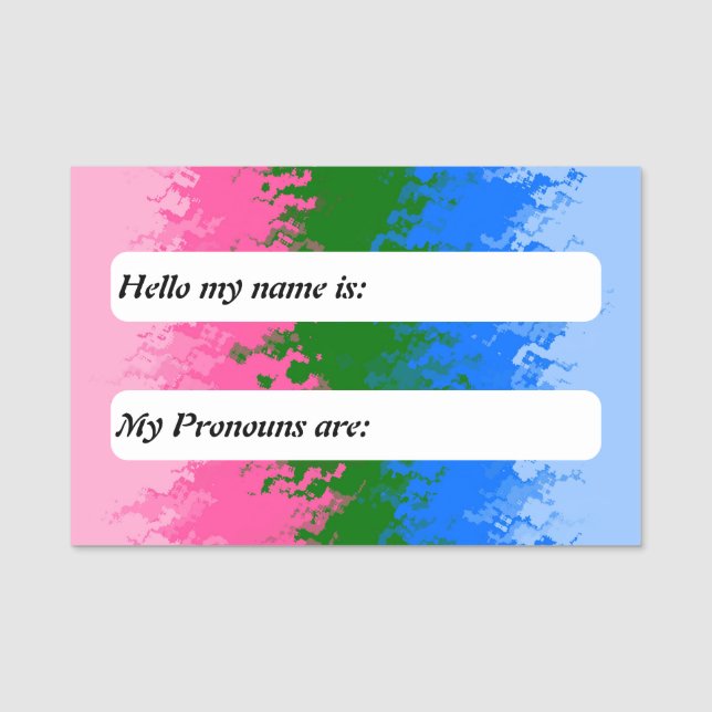 Porte-nom Drapeau de fierté Omniromantique Funky Trippy Pers (Devant)