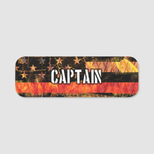 Porte-nom Drapeau du Capitaine Pompier