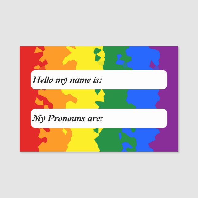 Porte-nom Drapeau Gay pride personnalisable Boho Funky Rainb (Devant)