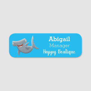 Porte-nom Drôle mignon requin marteau dessin animé