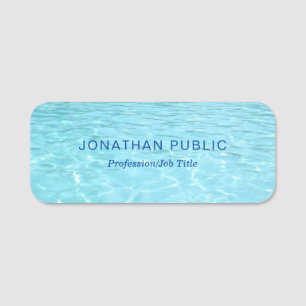 Porte-nom Eau Bleue Nature Élégante Modèle Moderne Aqua