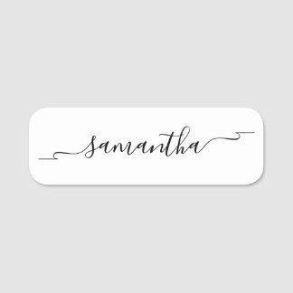 Porte-nom Écriture de signature avec ruban blanc et noir