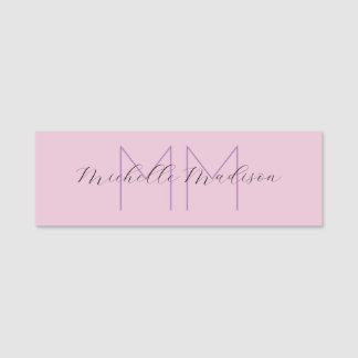Porte-nom Écriture manuscrite moderne monographie Nom Initia