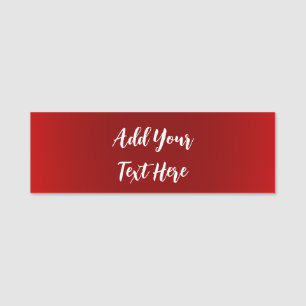 Porte-nom Écriture professionnelle ajouter du texte rouge mo