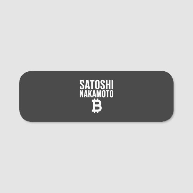 Porte-nom Édition Blanche Satoshi Nakamoto (Devant)